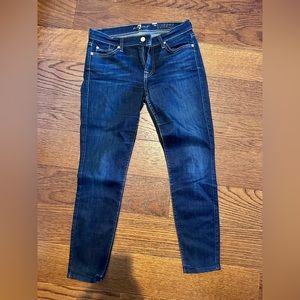 Seven jeans skinny crop dark wash blue jeans size 27